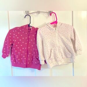 Okie Dokie Kids Floral Hoodies - 12 months Pink and White